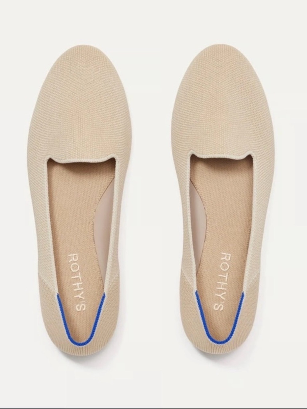 Rothy’s Lounge Loafer Sand Stone Beige Sustainable Knit Flats Size 10 New Box